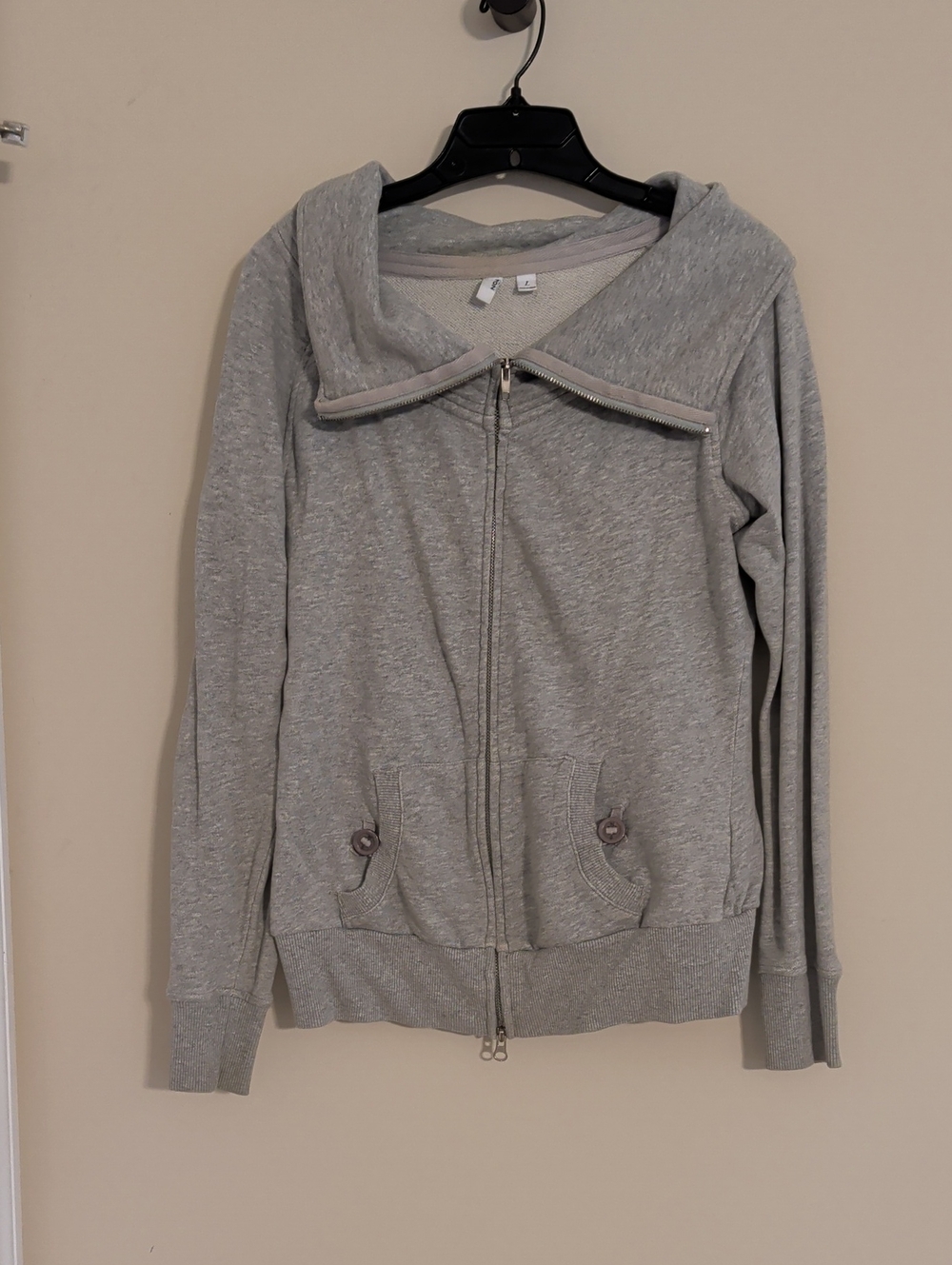 Nixon Light Gray Zip-Up Hoodie Jacket - Women